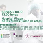 Presentación en Granada de la Convocatoria de Ayudas I+D+i en Salud de la Consejería de Salud de la Junta de Andalucía