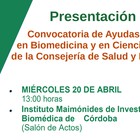 Jornada Presentación de la Convocatoria de Ayudas I+D+i en Biomedicina y en Ciencias de la Salud de la Consejería de Salud y Familias 2022